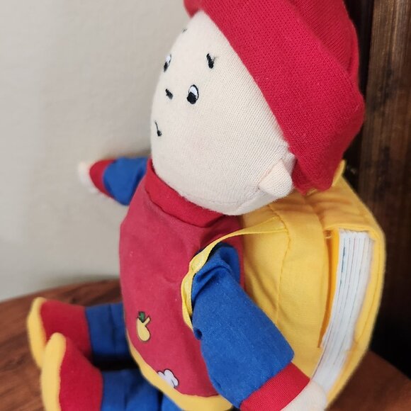 Vintage, 8 inch, Caillou, Doll With Small Backpack Book Attached, Rare, Baby Toy - Picture 8 of 12